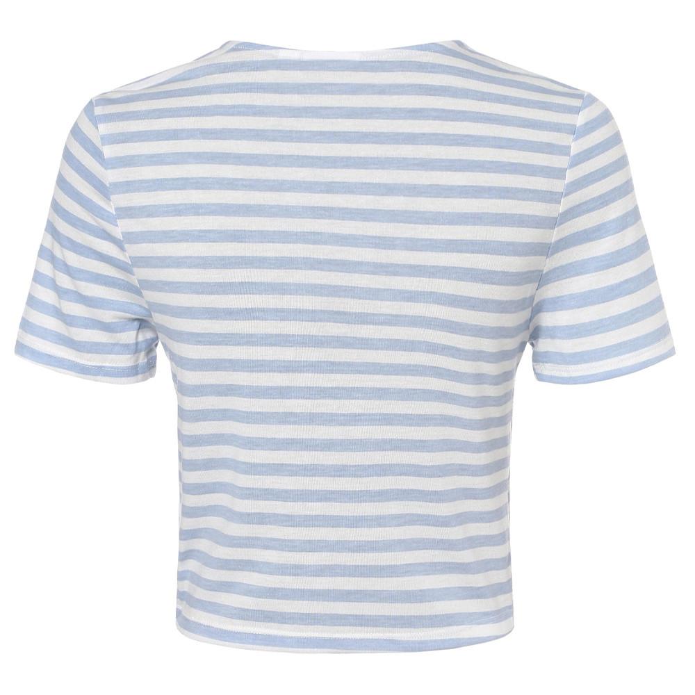 T-shirt Bleu/Blanc à Rayures Femme Vila Vimooney vue 2