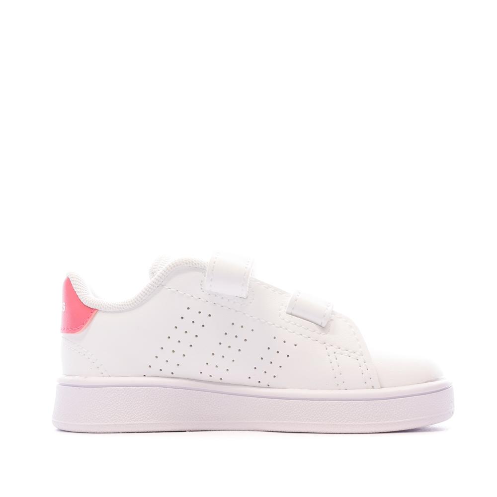Baskets blanc/rose bébé fille Adidas Advantage vue 2