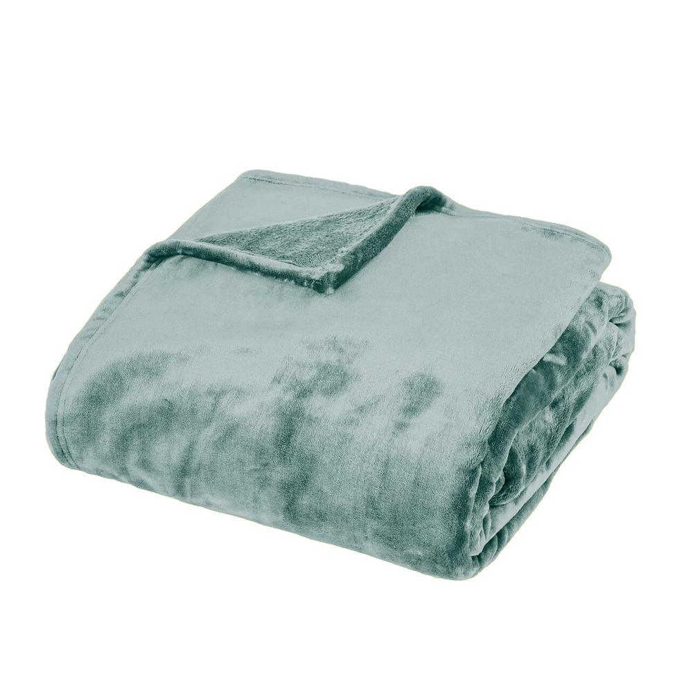 Plaid flanelle Bleu Atmosphera 180x230 Cuddly pas cher