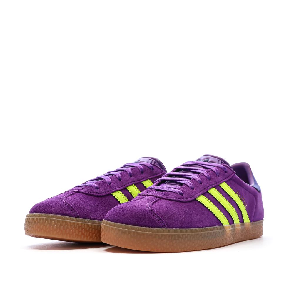 Baskets Violettes/Jaunes Enfant Adidas Gazelle vue 6