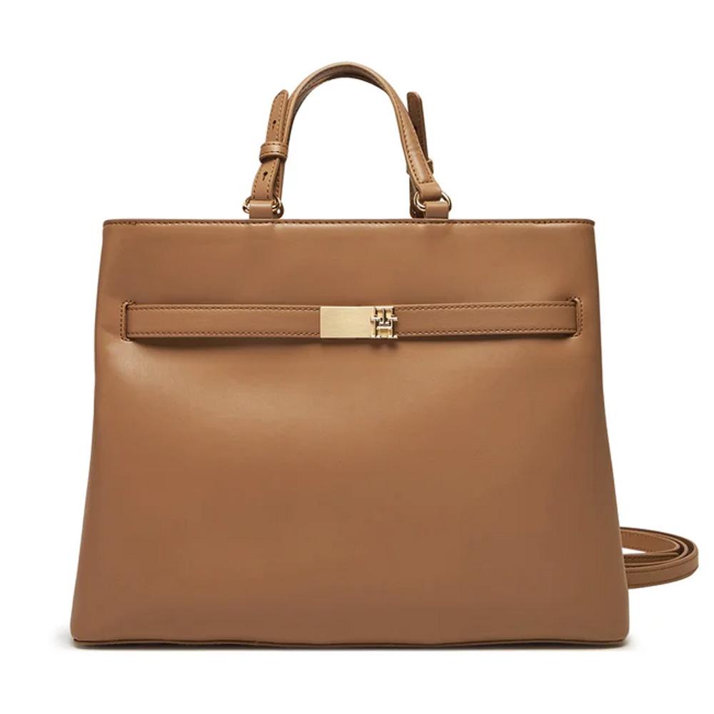 Sac à main Camel Femme Tommy Hilfiger Heritage Satchel pas cher