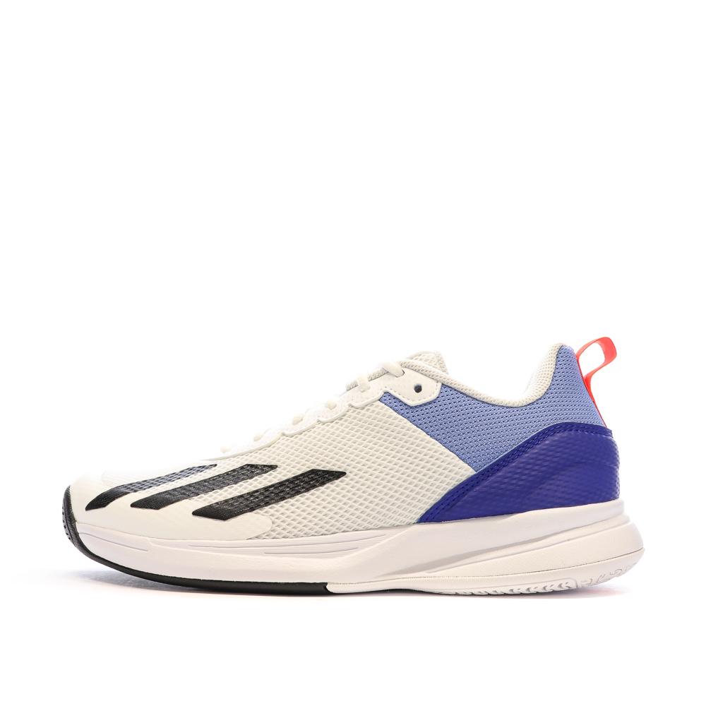 Chaussures de Tennis Blanche/Bleu Homme Adidas Courtflash pas cher