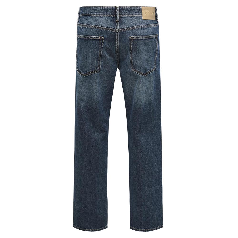 Dunkelblaue Straight-Fit-Jeans für Herren von Only & Sons Edge 2103 Ansicht 2