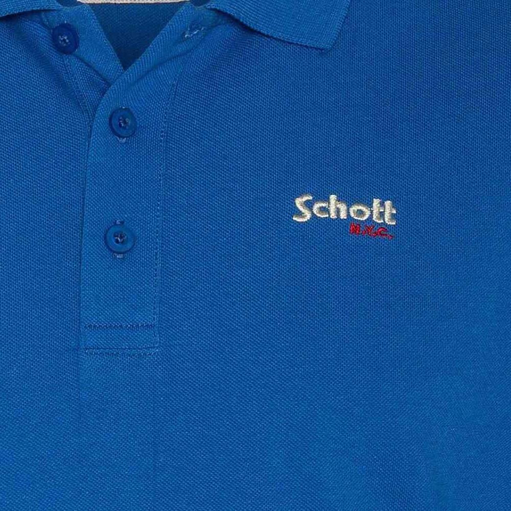 Polo Bleu Homme Schott S0022 vue 3