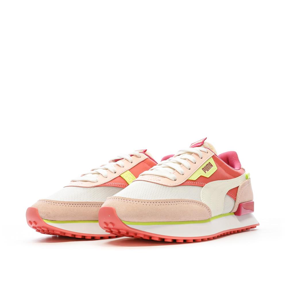 Baskets Blanches/Rose Fille Puma Future Rider vue 6