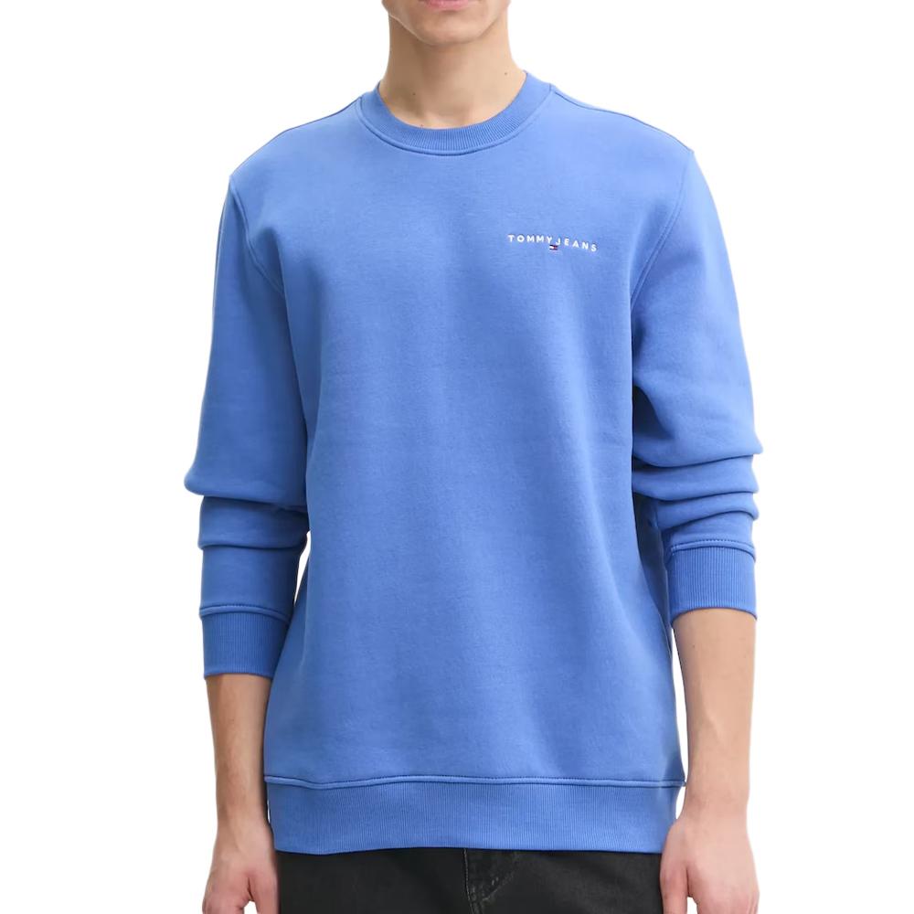 Sweat Bleu Homme Tommy Hilfiger Linear Crew pas cher