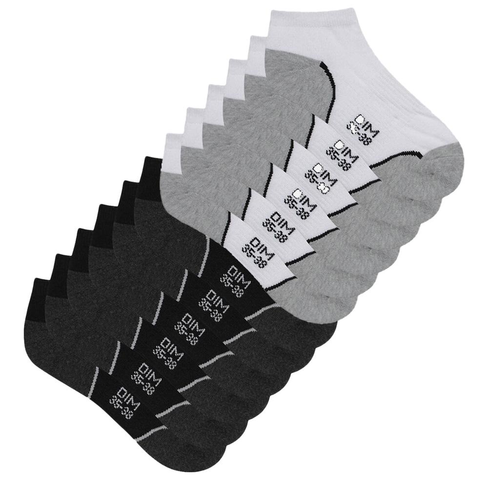 Chaussettes Blanc/Noir Homme Dim D05Q5 vue 2