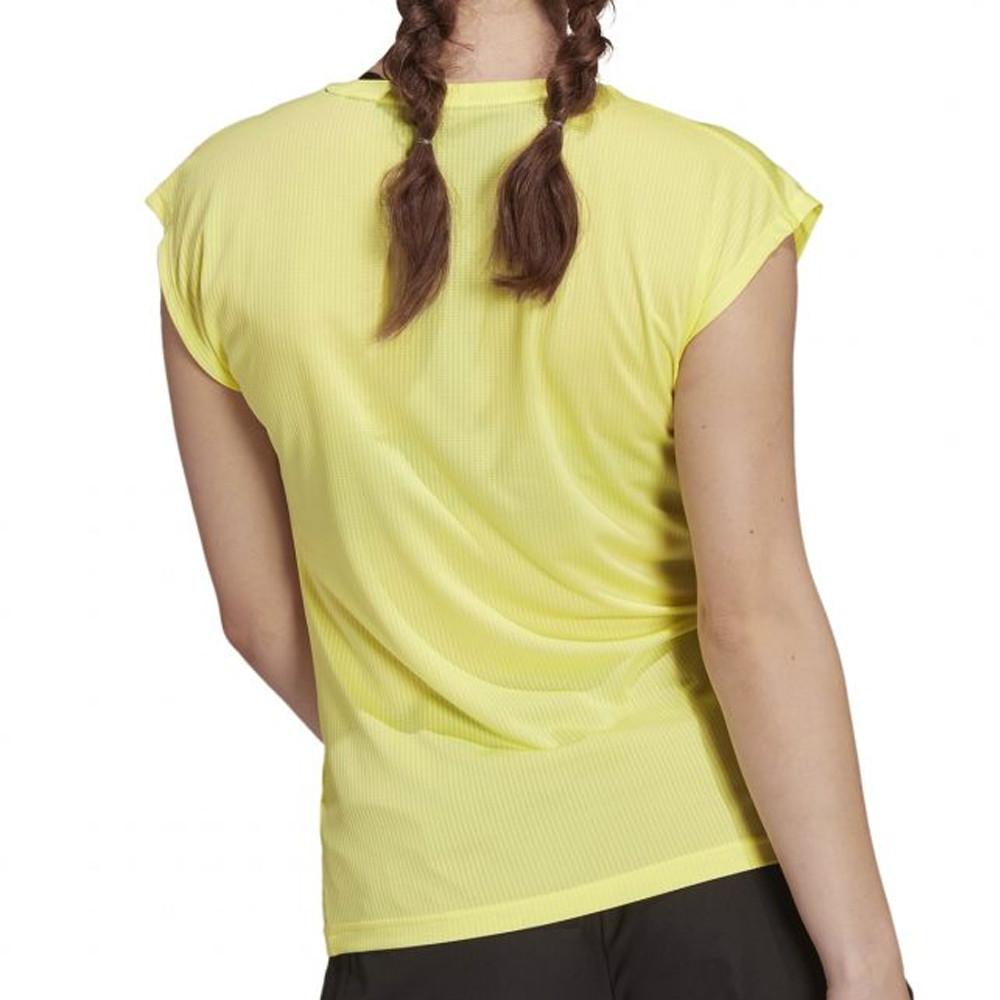 Maillot de sport Jaune Femme Adidas Trail Logo vue 2