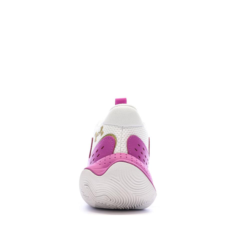Chaussures de Basketball Blanches/Violettes Femme Under Armour Jet 23 vue 3