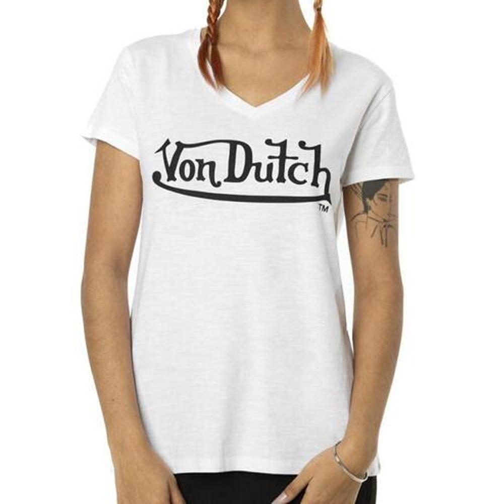T-Shirt Blanc/Noir Femme Von Dutch LEC pas cher