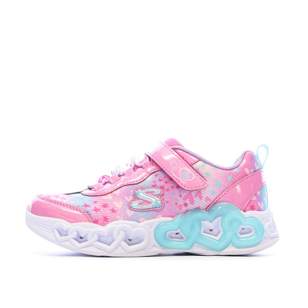 Baskets Roses/Mauves Fille Skechers Infinite Heart pas cher