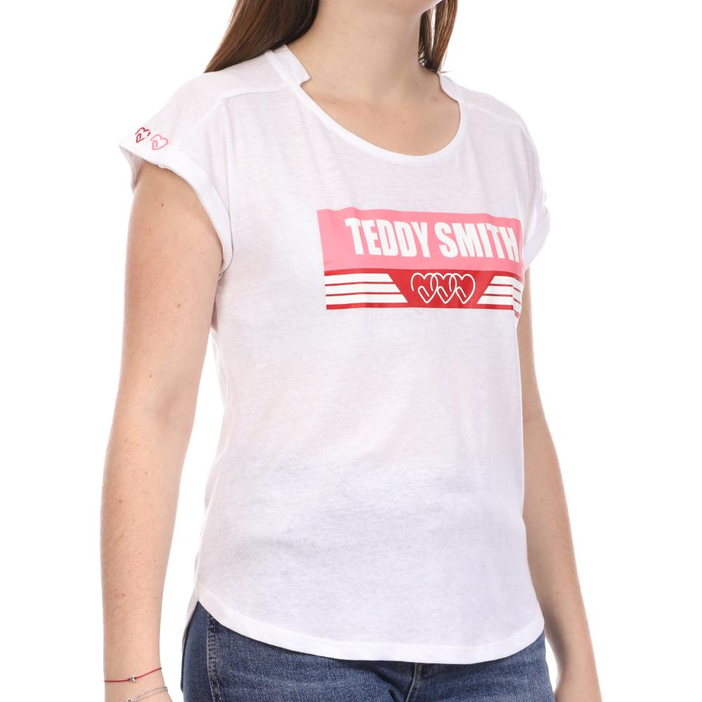 T-shirt Blanc Femme Teddy Smith Trobal pas cher