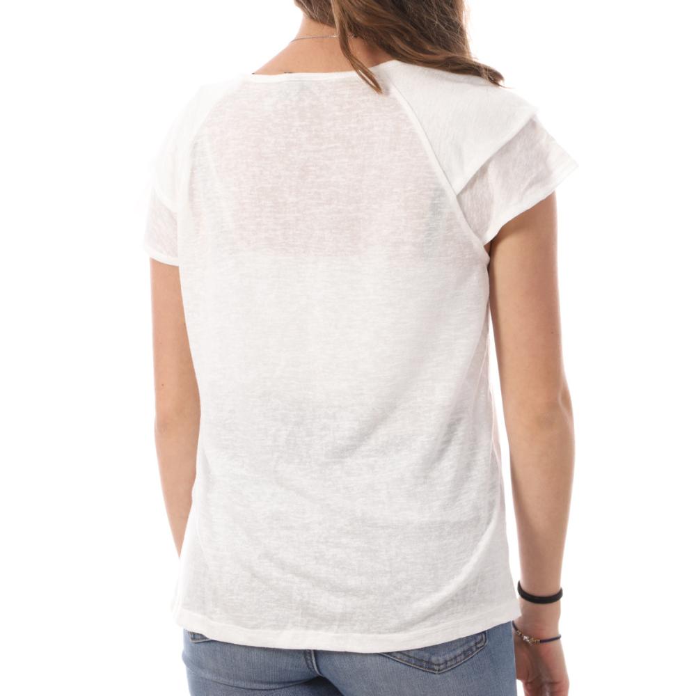 T-shirt Blanc Femme Vero Moda Lina vue 2