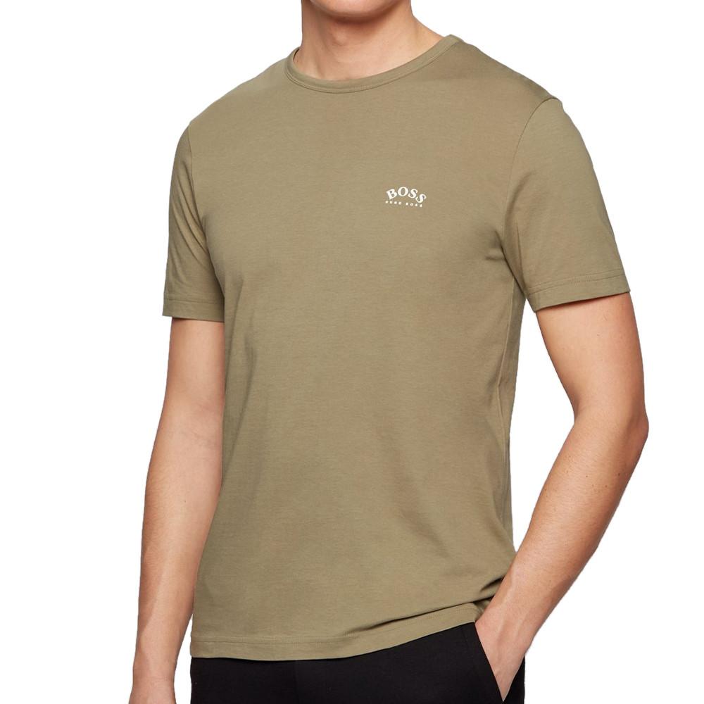 T-Shirt Kaki Homme Hugo Boss Tee Curved pas cher