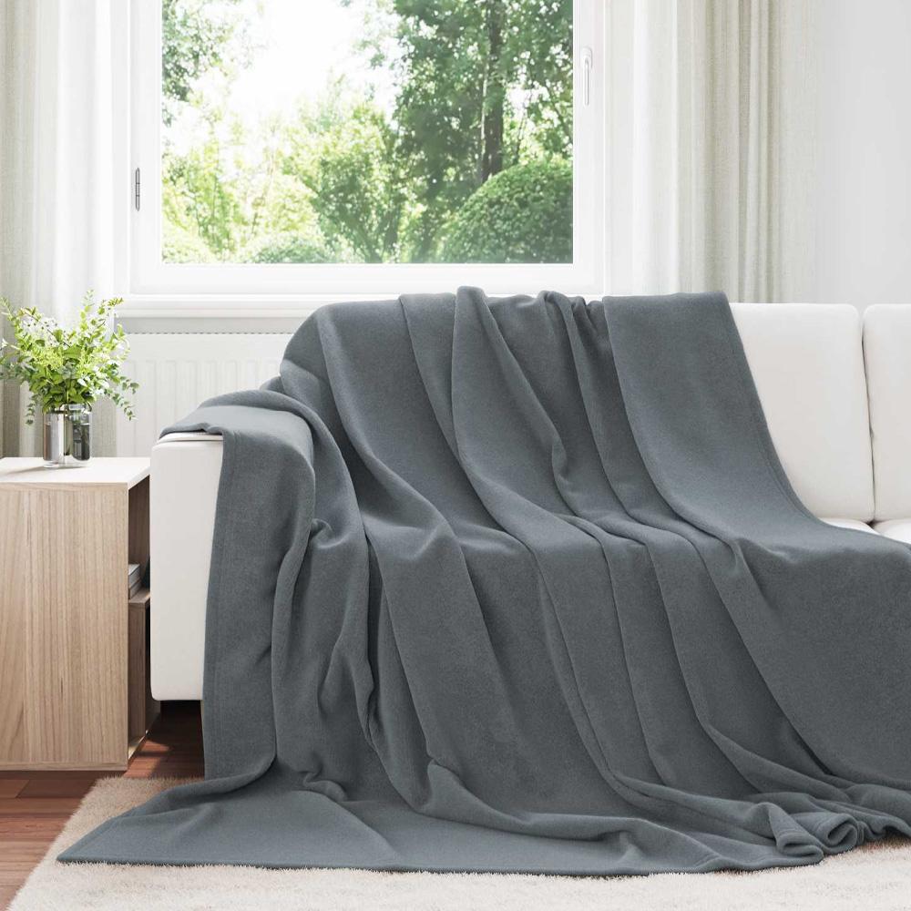 Plaid flanelle Gris Today Damier Fusain 130x180 cm vue 2