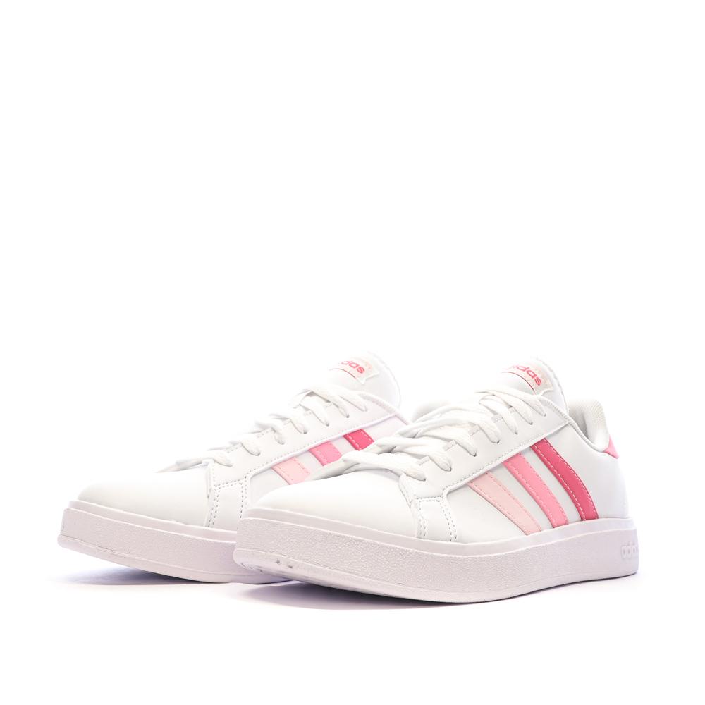 Baskets Blanc/Rose Femme Adidas Grand Court Base 2.0 vue 6