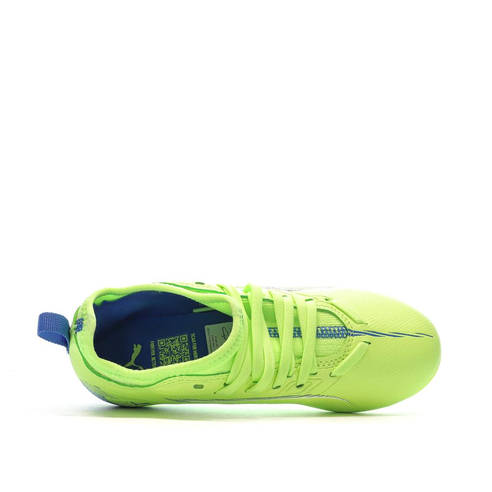 Chaussures de Foot Jaune Fluo Junior Puma Ultra 5 Match FG/AG vue 4