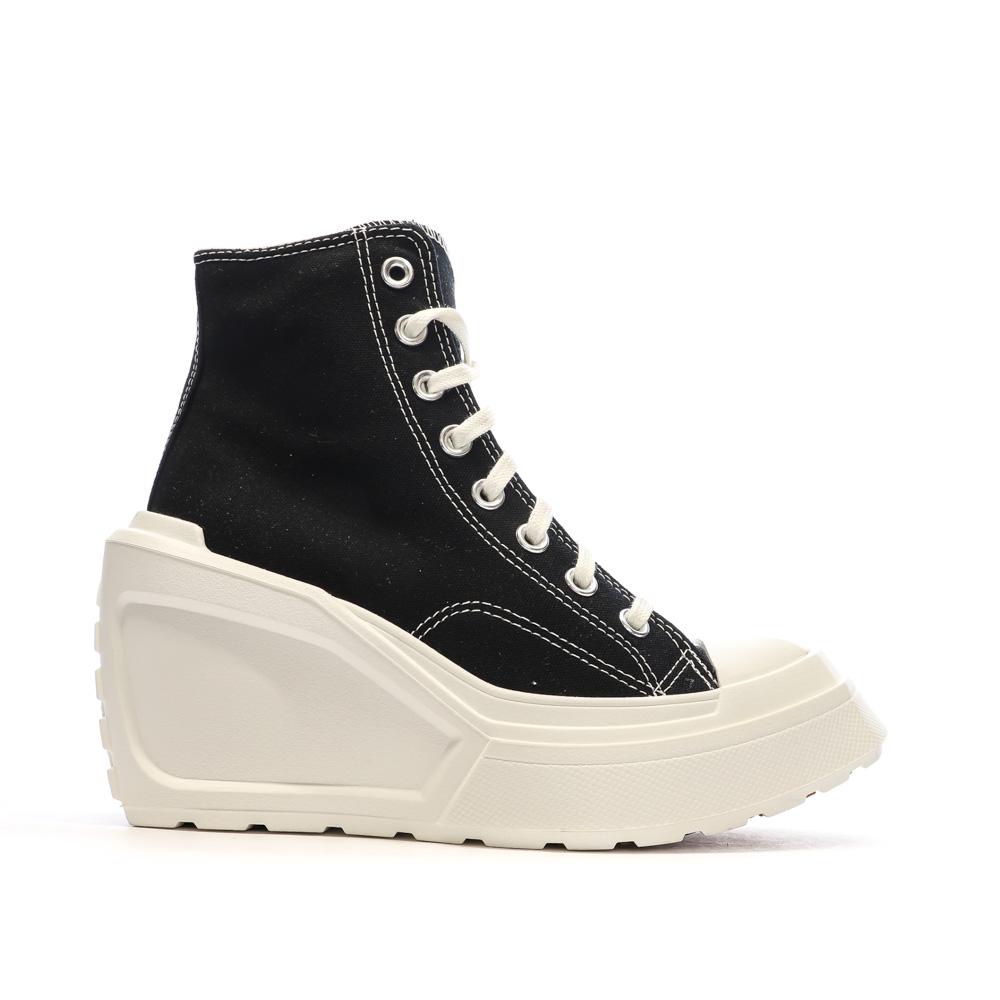 Baskets Noires Femme Converse Chuck 70 De Luxe Wedge A06478C vue 2