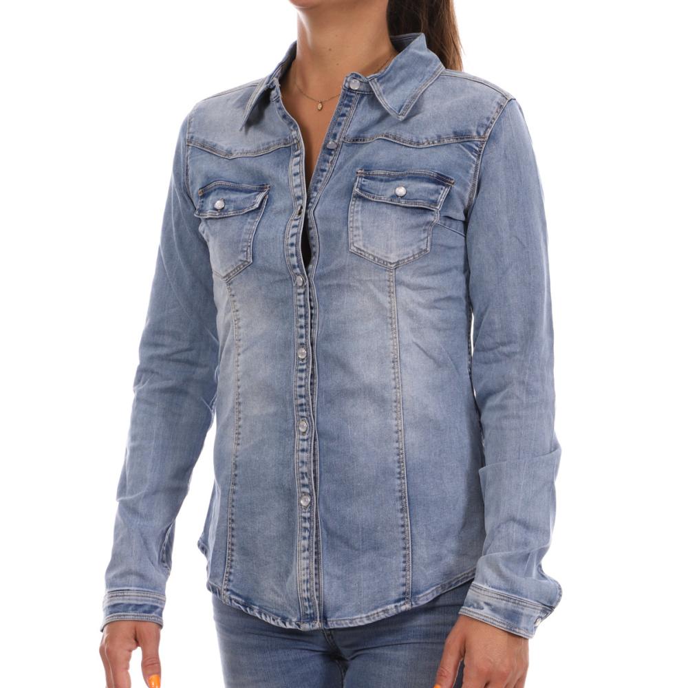 Chemise en Jeans Bleu Femme Monday Premium pas cher