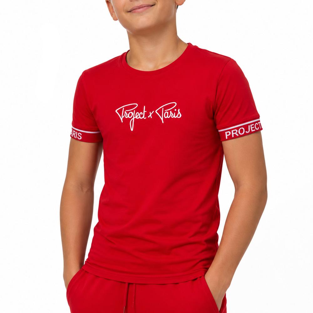 T-Shirt Rouge Garçon Project X Paris J2310022 pas cher