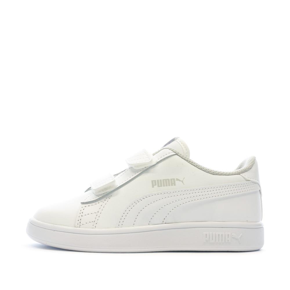 Baskets Blanches Enfant Puma Smash V2 L V pas cher