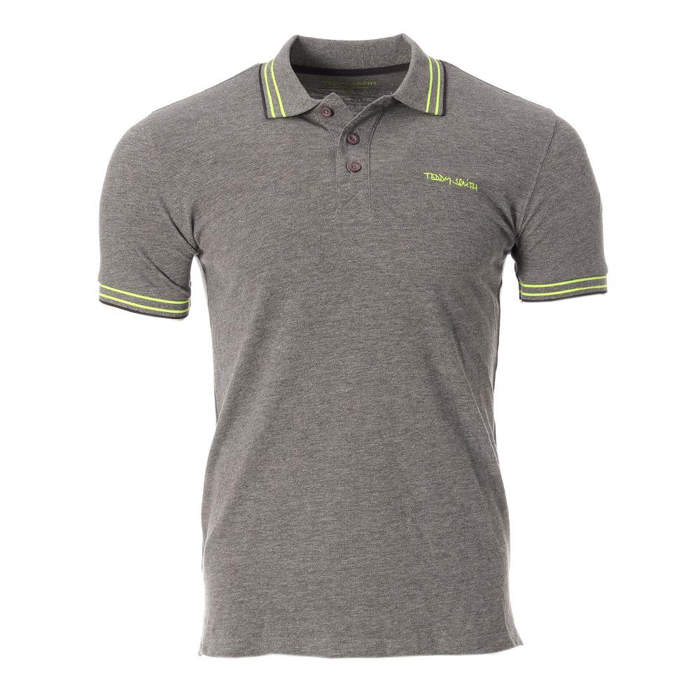 Polo Gris Foncé/Vert Homme Teddy Smith Pasian pas cher