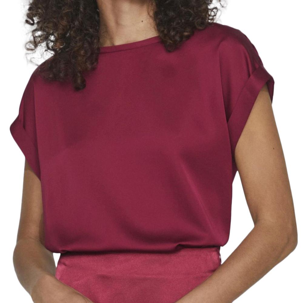 T-Shirt Bordeaux Femme Vila Ellette pas cher