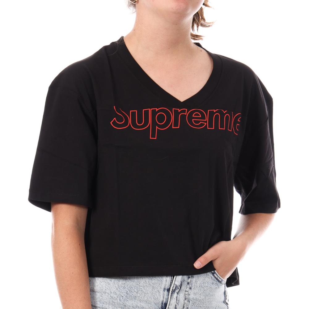 T-shirt Noir Crop Femme Supreme Grip Ranaka pas cher
