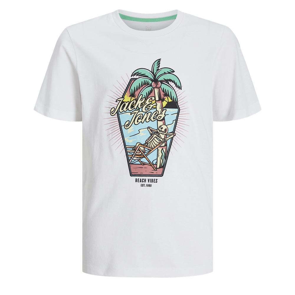T-shirt Blanc Garçon Jack & Jones Elijah 12269825 vue 3