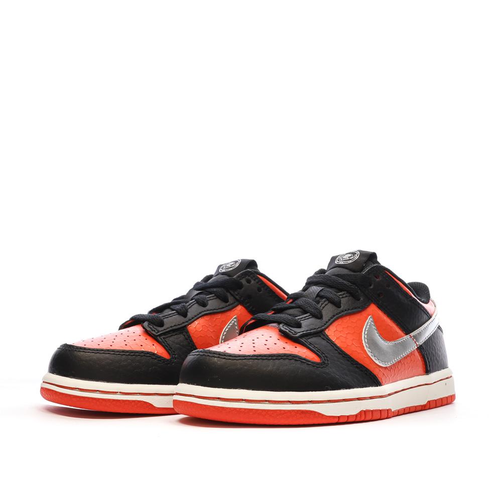 Baskets Orange/Noire Garçon Nike Dunk Low vue 6