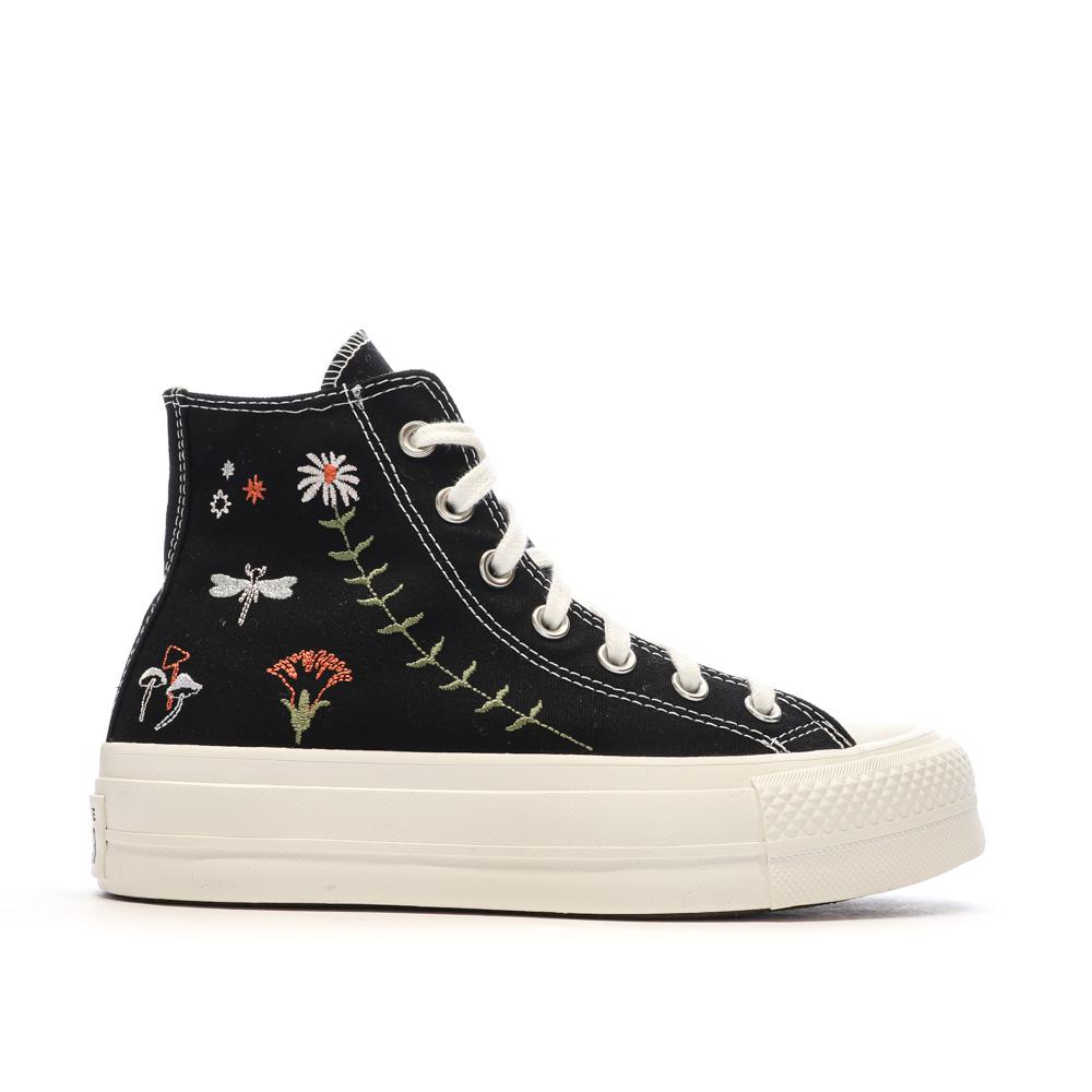 Baskets Noires Femme Converse Chuck Taylor All Star Lift A07110C vue 2