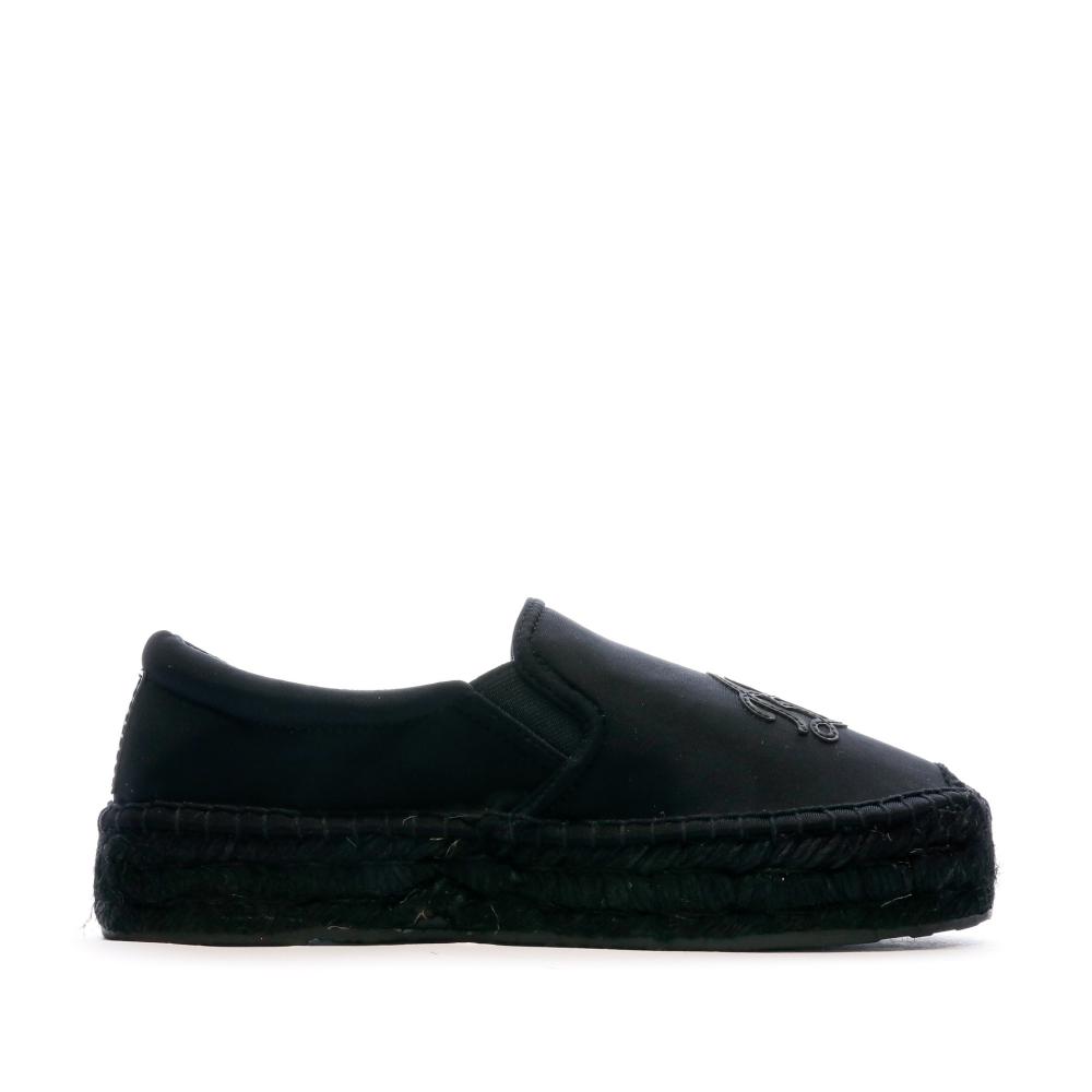 Espadrilles Noir Femme Replay Nash Fluo Slip vue 2