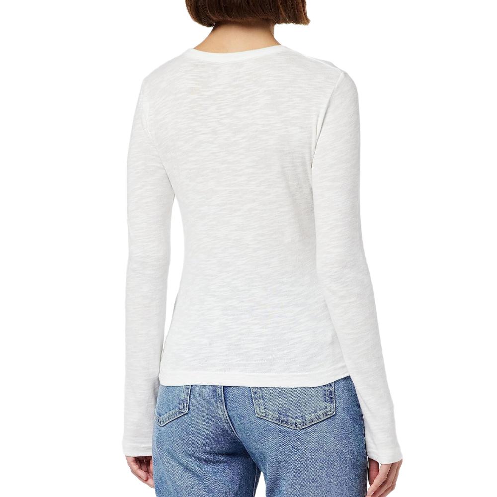 T-Shirt Manches Longues Blanc Femme Superdry Henley vue 2