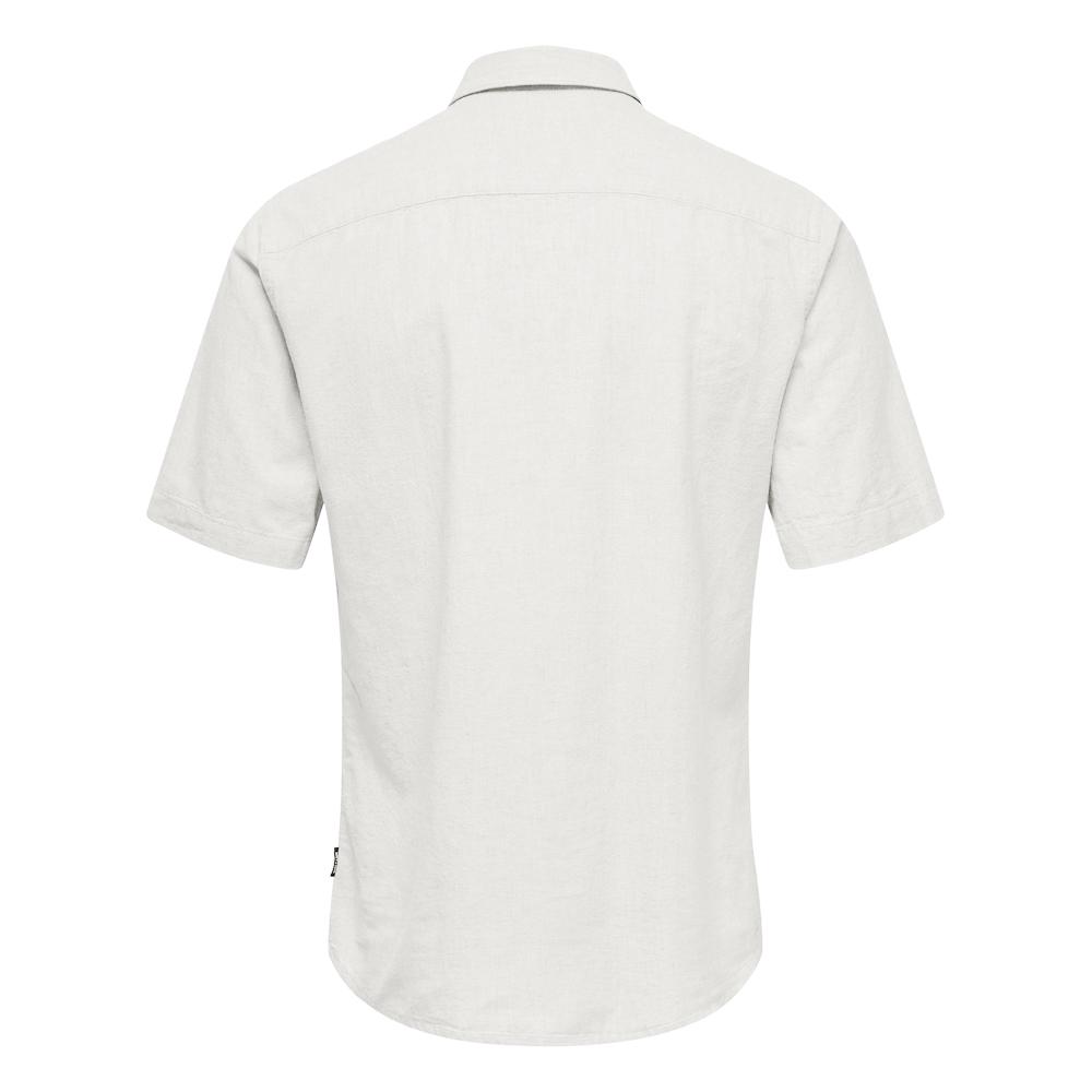 Chemisette Gris Homme Only & Sons Solid Linen vue 2