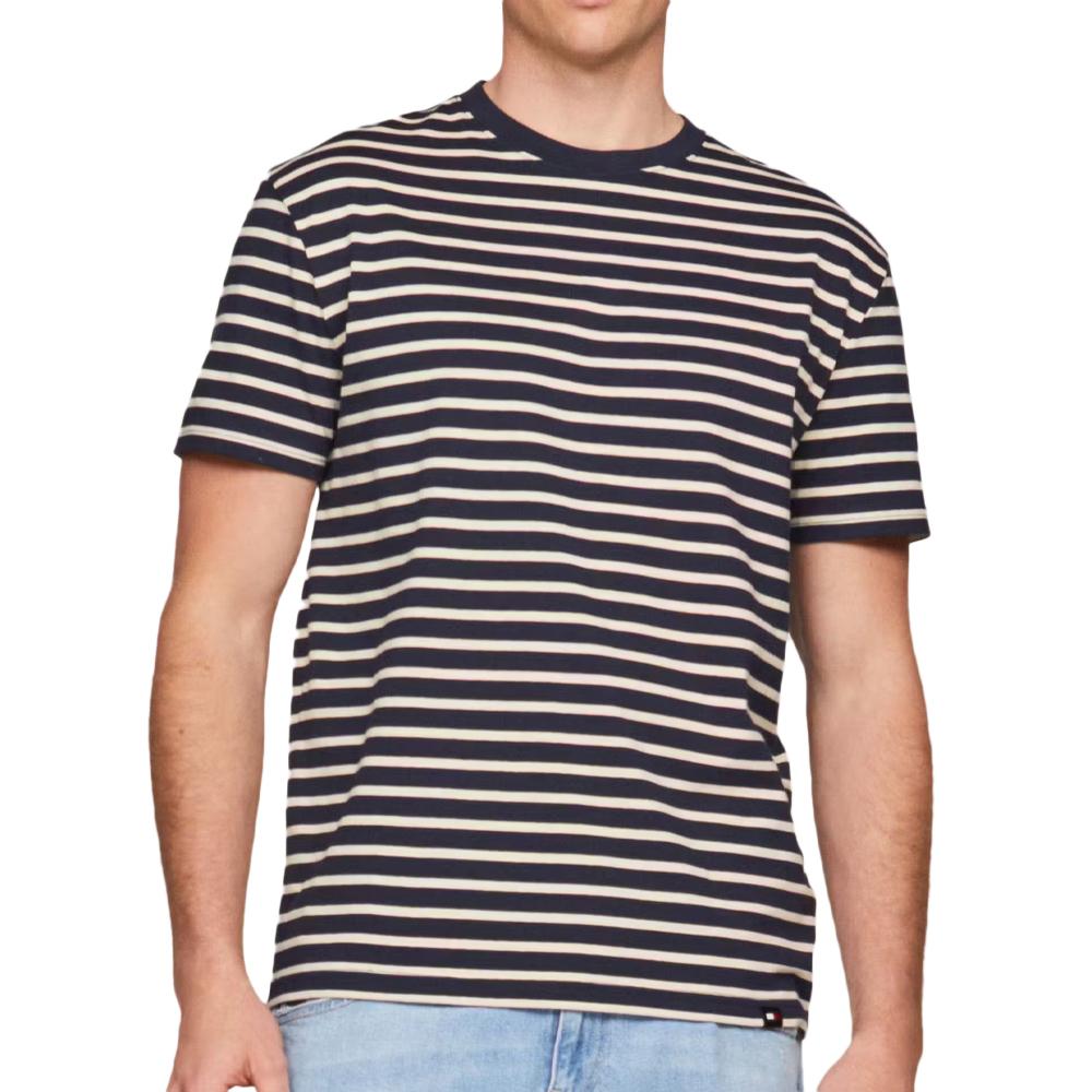 T-shirt Marine à rayures Homme Tommy Hilfiger Tjm Reg Breton pas cher