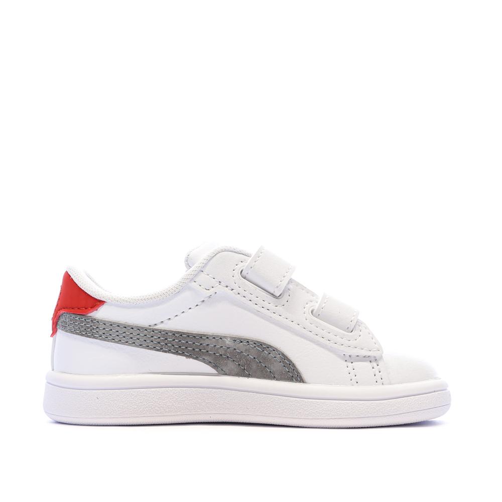 Baskets Blanc Garçon Puma Smash 3.0 Mid 9 vue 2