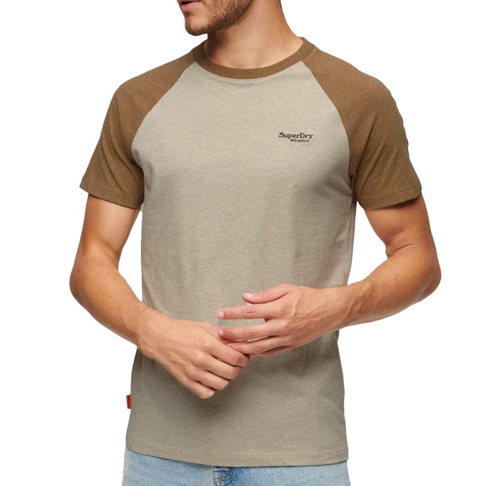 T-shirt Beige/Marron Homme Superdry Essential Logo Baseball pas cher
