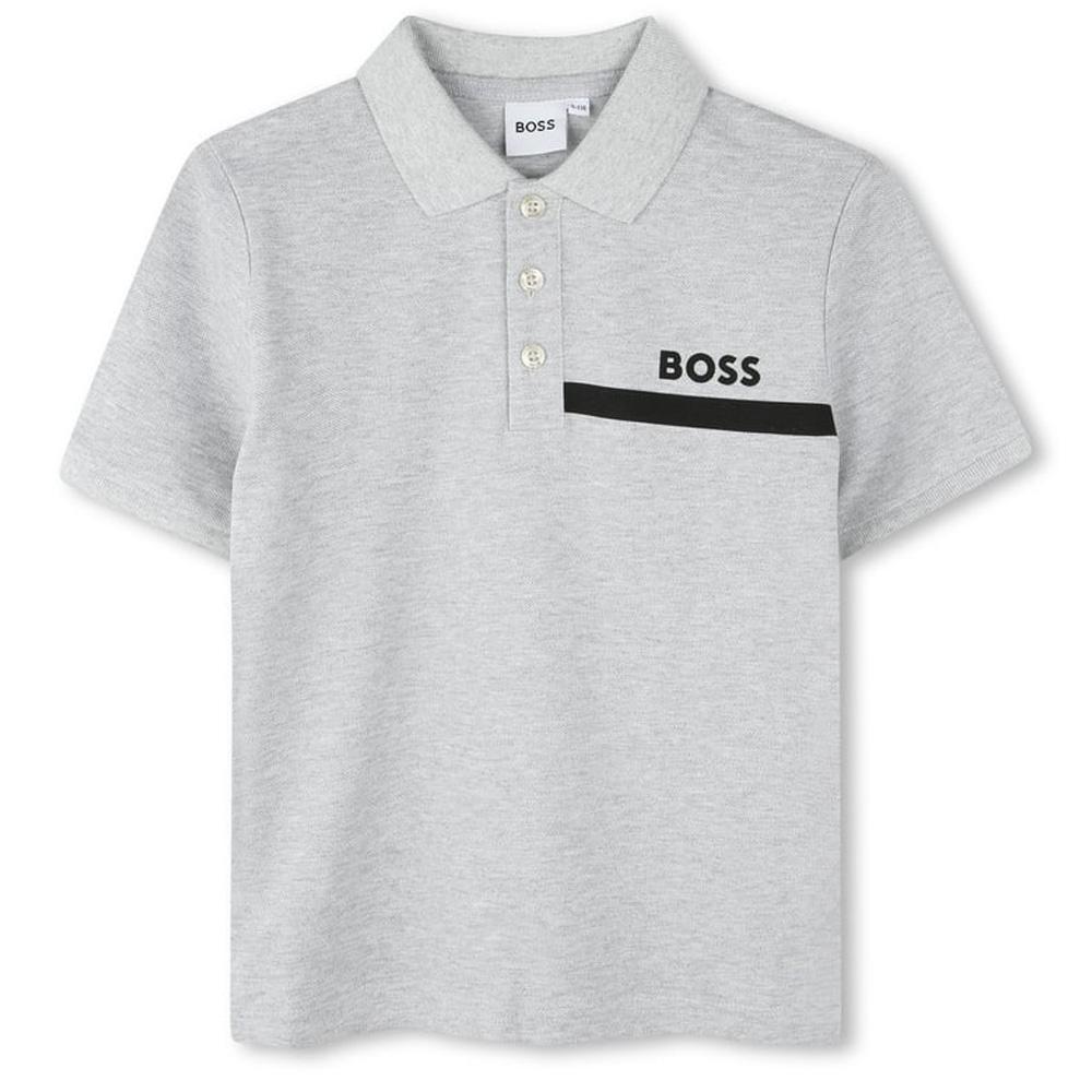 Polo Gris/Noir Garçon Hugo Boss J52731 pas cher