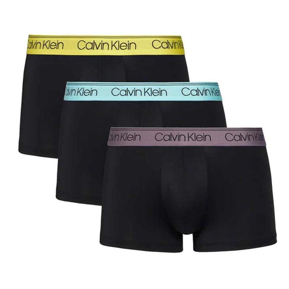 X3 Boxers Noir/Vert/Violet/Bleu Homme Calvin Klein Jeans Rise pas cher