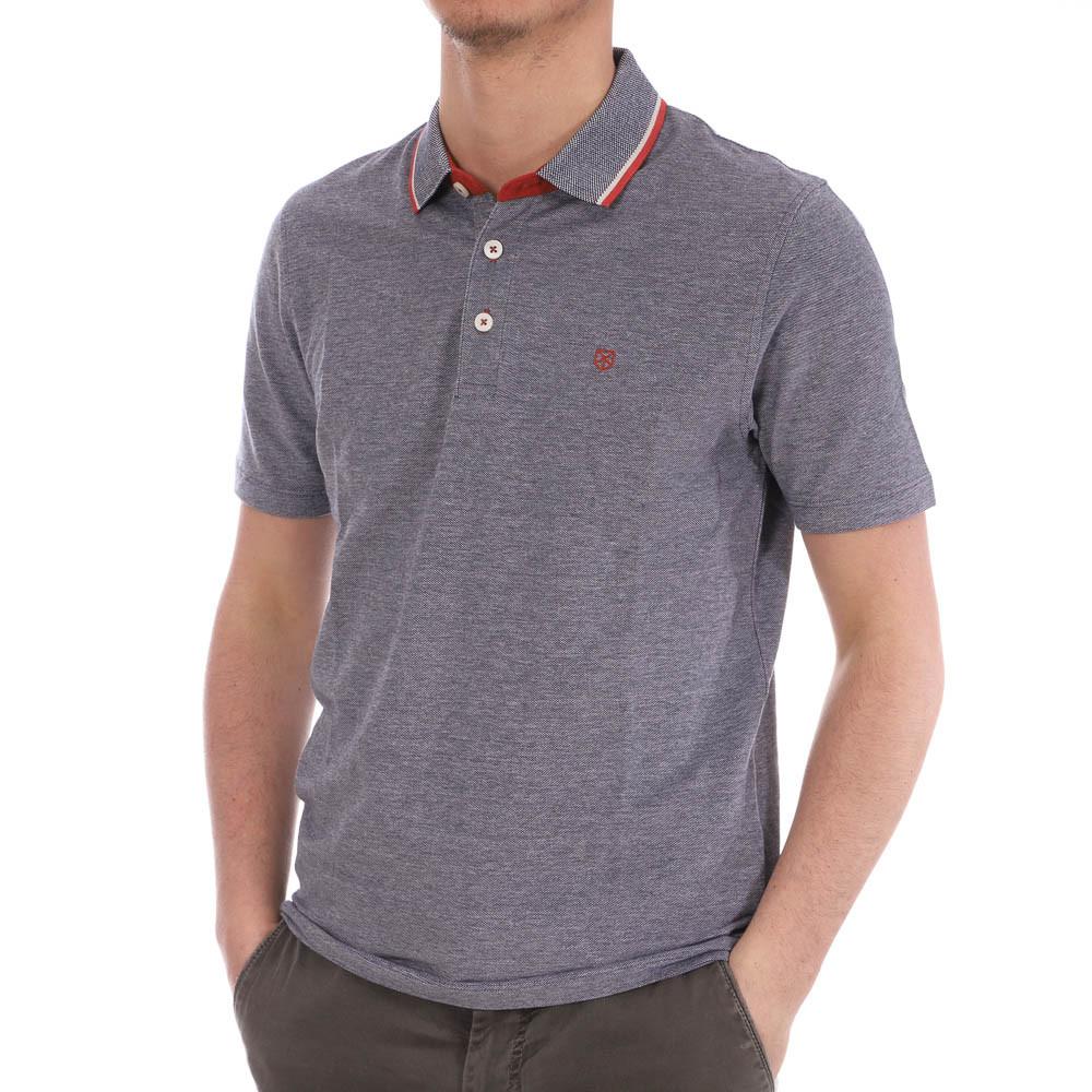 Polo Gris/Orange Homme Jack&Jones Paulos Play pas cher