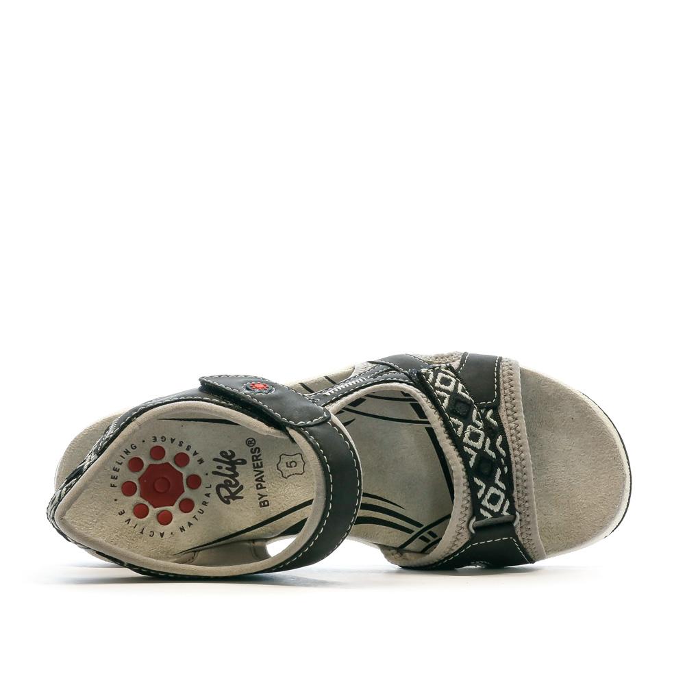 Sandales Noir/Gris Femme RELIFE Hubert vue 4