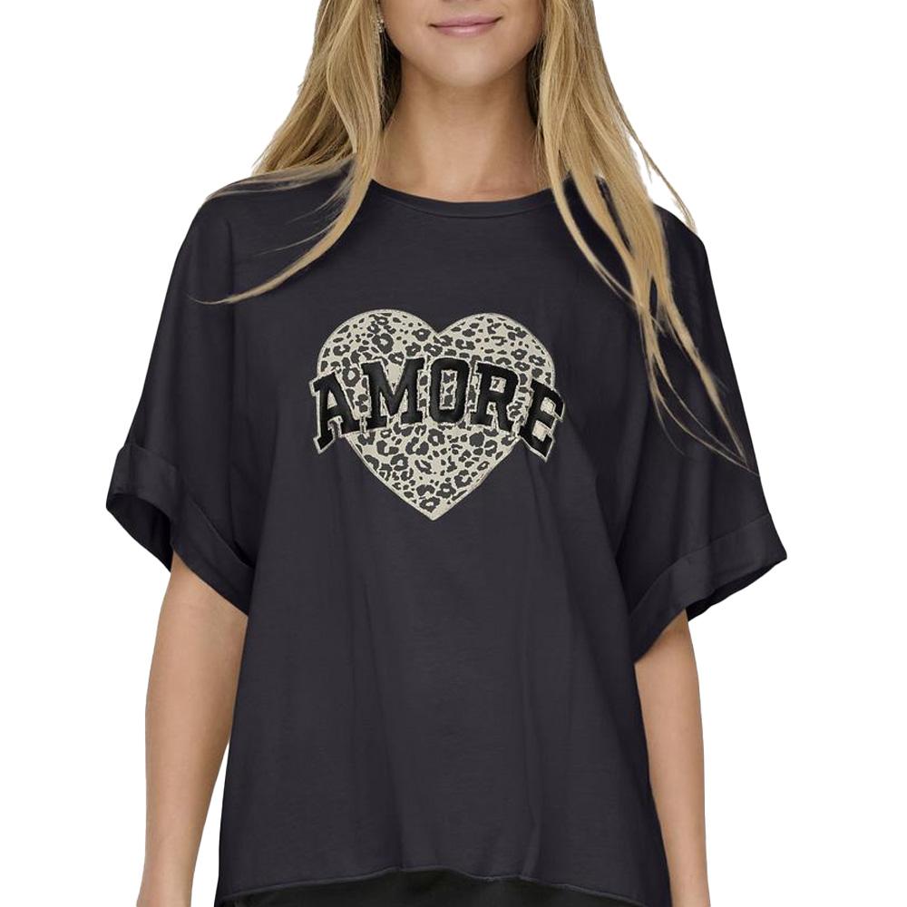T-Shirt Gris Foncé Femme Only Lucy pas cher