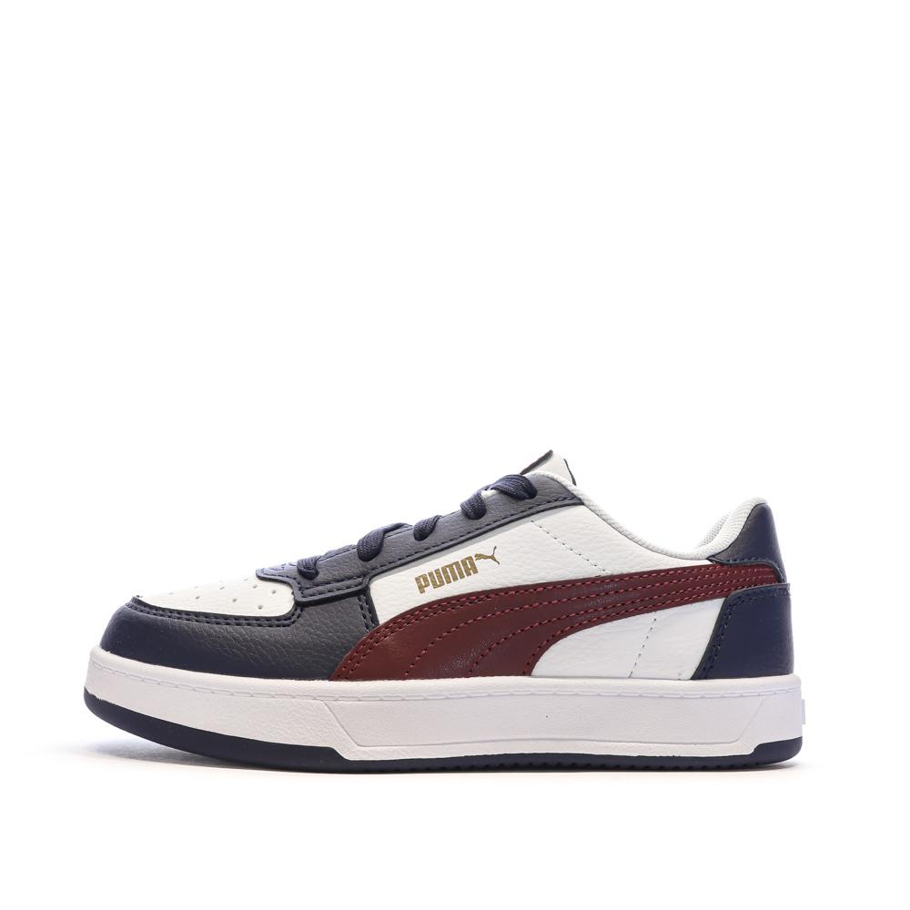 Baskets Blanches/Bordeaux/Noires Garçon Puma Caven pas cher