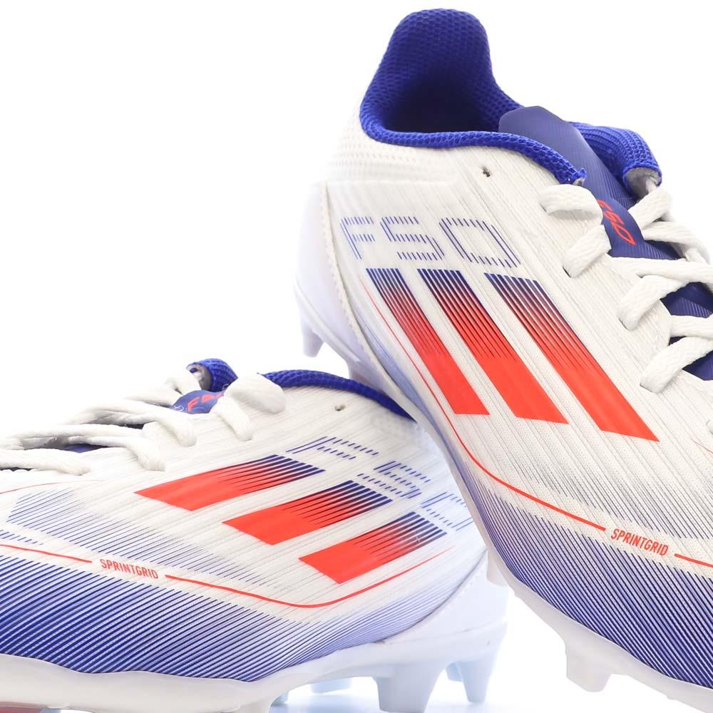 Chaussures de Foot Blanc/Bleu Junior Adidas F50 League FG/MG vue 7