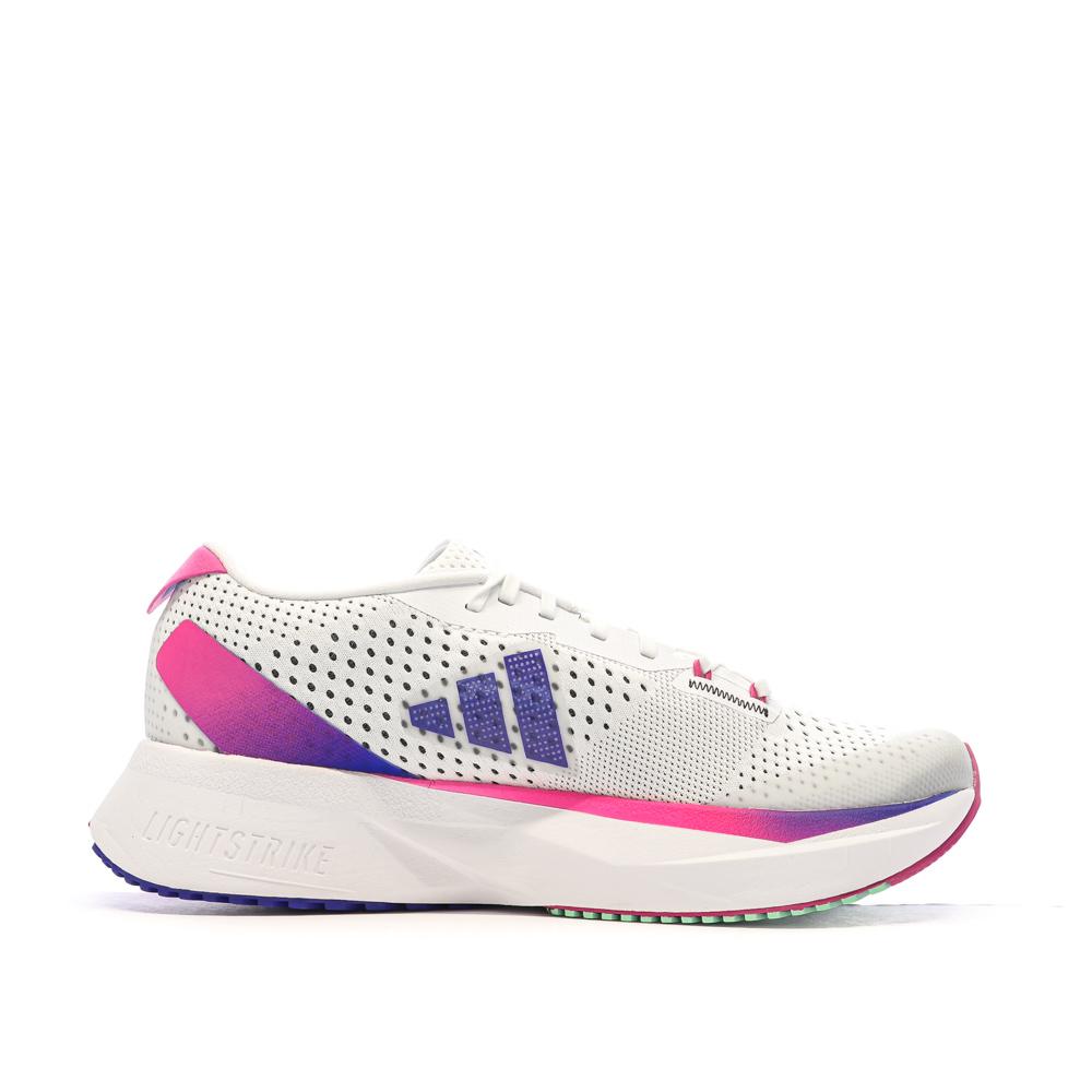 Chaussures de running Blanches/Violettes Fille Adidas Adizero Sl vue 2