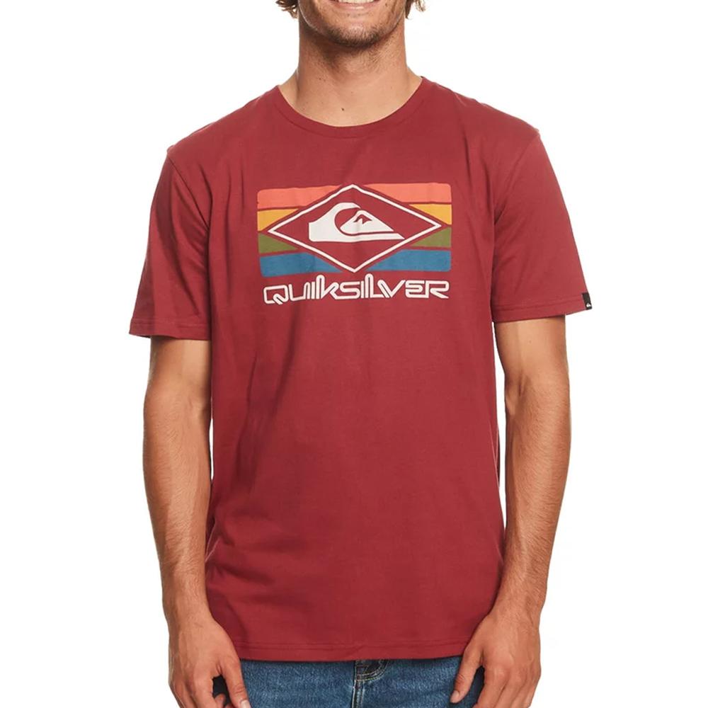 T-shirt Bordeaux Homme Quiksilver Rainbow pas cher