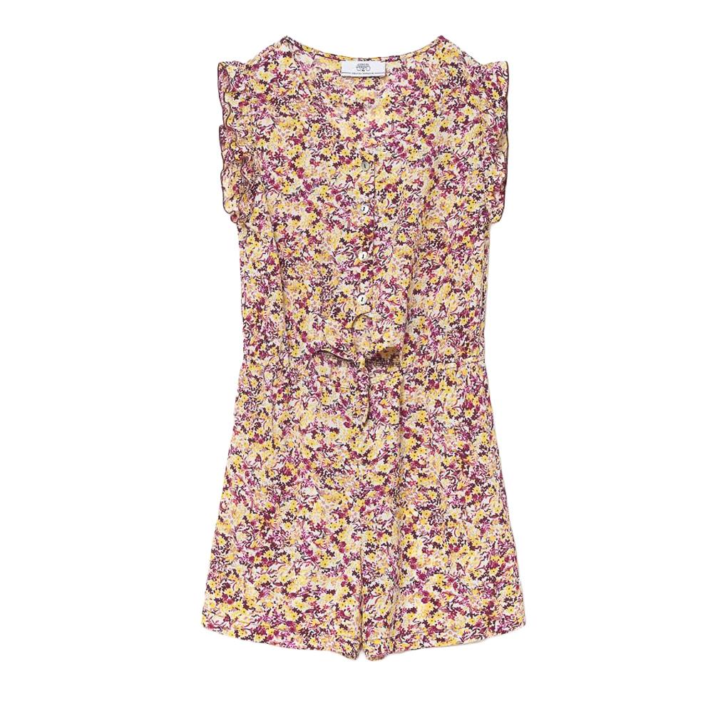 Combishort Jaune/Rose Fille Le Temps Des Cerises Fleur pas cher