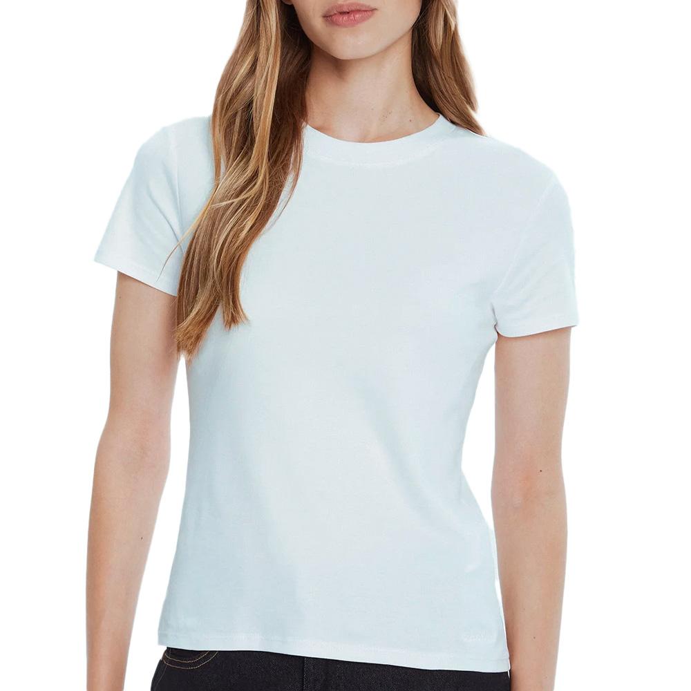 T-Shirt Bleu Clair Femme Calvin Klein Jeans Supima Crewneck pas cher