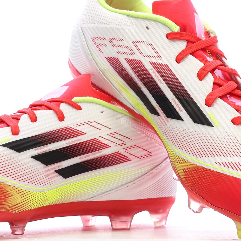 Chaussures de Foot Blanc/Rouge Adidas F50 League FG/MG vue 7