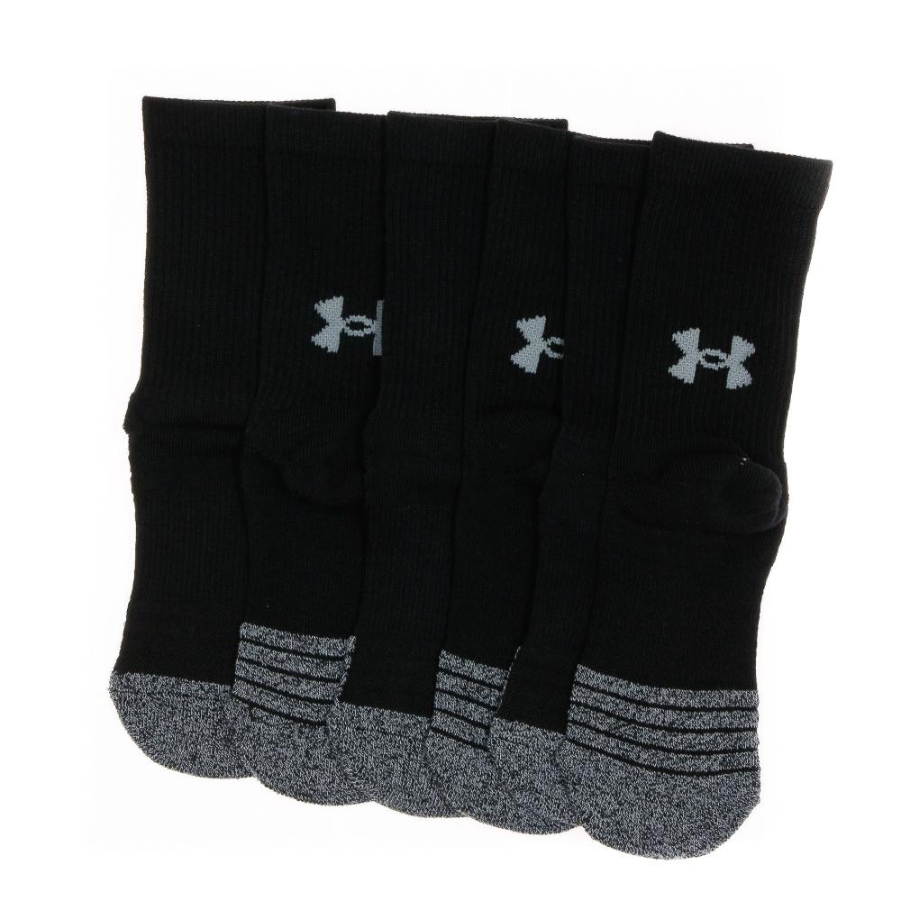 Chaussettes noires garçon/fille Under Armour Heatgear Crew (Pack 3) pas cher